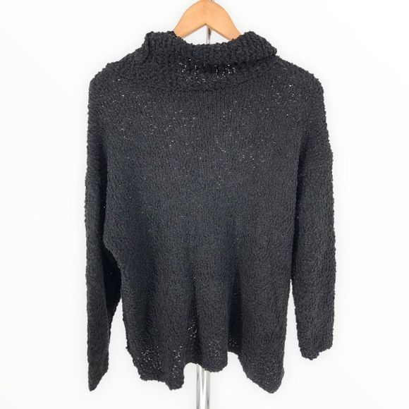 Bobeau Black Boucle Nubby Long Sleeve Mock Neck Sweater size 1X - Picture 9 of 13